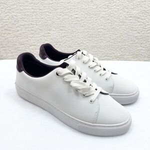 Tory Burch White and Burgundy Sneakers